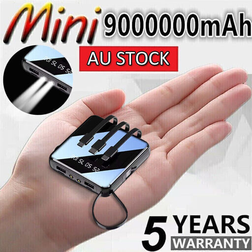 Image of an obviously fake palm-sized 9000000 milliamp-hour battery.