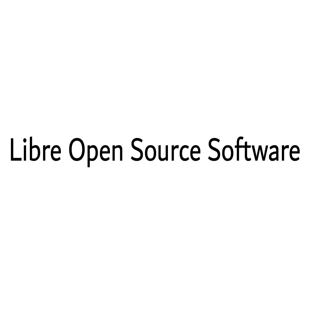 just black text in a white background saying "Libre Open Source Software"