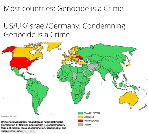 International law: Genocide is a Crime

U.S./Israel/German law: Condemning Genocide is a Crime